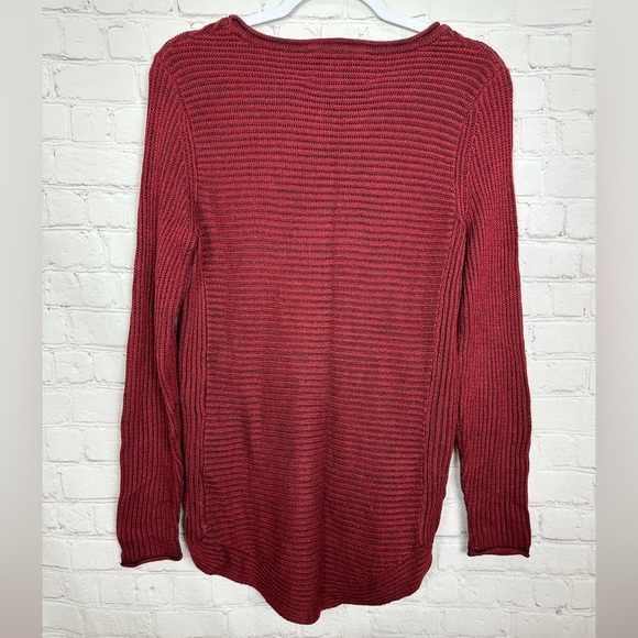 Cecil red viscose cotton blend long sleeve tunic sweater sz S GUC - Picture 5 of 5